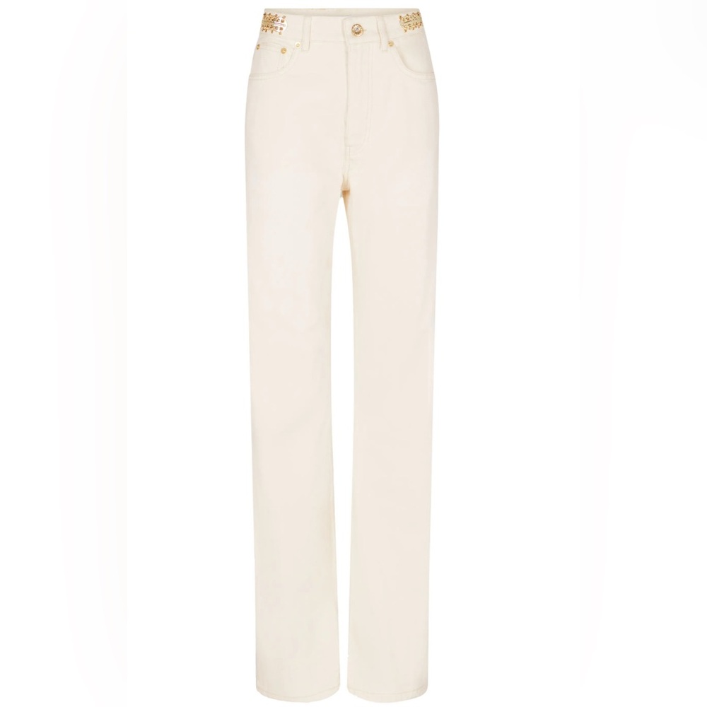 Rabanne 1969 Signature Discs High Waist Wide Leg Jean